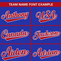 Royal Red-White Color Block Authentic Baseball Jersey 3