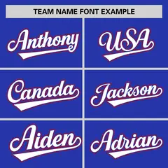 Royal Red White Color Block Authentic Baseball Jersey 3