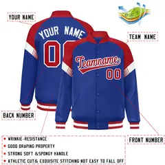Royal Red-White Color Block Varsity Letterman Jacket 2