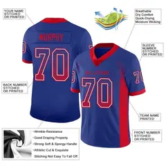 Royal Red-White Drift Fashion Mesh Authentic Football Jersey 2