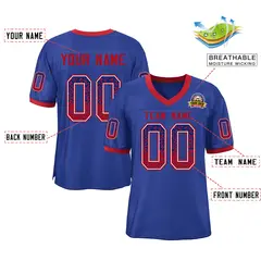 Royal Red-White Drift Fashion Mesh Authentic Football Jersey 2