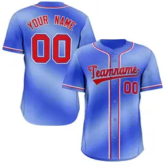 Royal Red-White Gradient Fashion Authentic Baseball Jersey 1