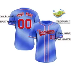 Royal Red-White Gradient Fashion Authentic Baseball Jersey 2