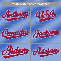 Royal Red-White Gradient Fashion Authentic Baseball Jersey 3