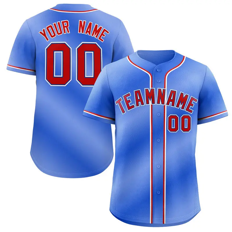 Royal Red-White Gradient Fashion Authentic Baseball Jersey