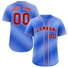 Royal Red-White Gradient Fashion Authentic Baseball Jersey