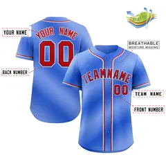 Royal Red-White Gradient Fashion Authentic Baseball Jersey 2