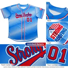 Royal Red-White Gradient Fashion Authentic Baseball Jersey 5