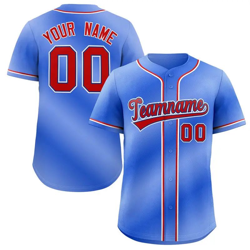 Royal Red-White Gradient Fashion Authentic Baseball Jersey