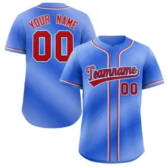 Royal Red-White Gradient Fashion Authentic Baseball Jersey