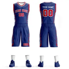 Royal Red-White Graffiti Oblique Bar Basketball Jersey