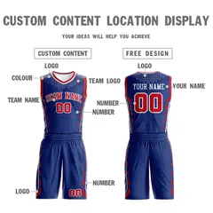Royal Red-White Graffiti Oblique Bar Basketball Jersey 3