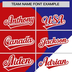 Royal Red-White Half Heart Color Block Baseball Jersey 3