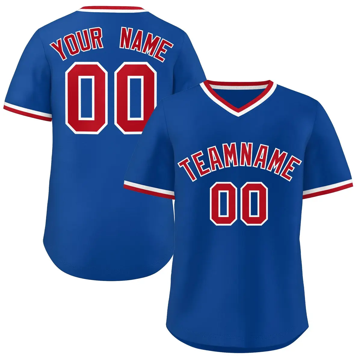 Royal Red-White Orange Pullover Baseball Jersey