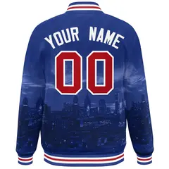 Royal Red-White Philadelphia Skyline Varsity Full-Snap Track Jacket 4