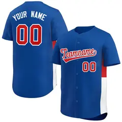 Royal Red-White Side Two-Tone Authentic Baseball Jersey