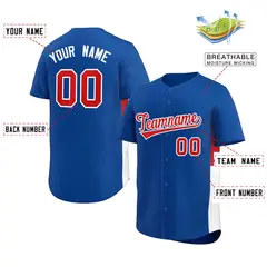 Royal Red-White Side Two-Tone Authentic Baseball Jersey 2