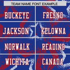 Royal Red White Star Graffiti Authentic Football Jersey 3