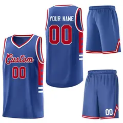 Royal Red-White Star Pattern Sports Basketball Jersey 5