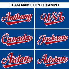 Royal Red-White Stripe Raglan Baseball Jersey 3