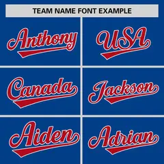Royal Red-White Stripe Raglan Two-Button Softball Jersey 3