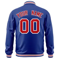 Royal Red-White Varsity Full-Zip Letterman Bomber Jacket 4
