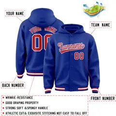 Royal Red-White Varsity Letterman Classic Hoodie Jacket 4