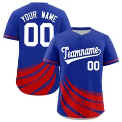 Royal Red Wind Mark Graffiti Pattern Baseball Jersey 1