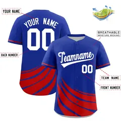 Royal Red Wind Mark Graffiti Pattern Baseball Jersey 2