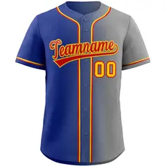 Royal Red-Yellow Gradient Fashion Authentic Baseball Jersey 3