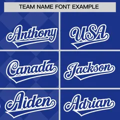 Royal Rhombus Design Authentic Baseball Jersey 3