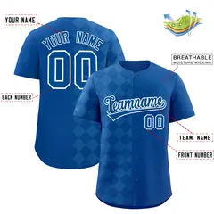 Royal Rhombus Design Authentic Baseball Jersey 2