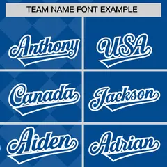 Royal Rhombus Design Authentic Baseball Jersey 3