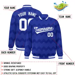 Royal Ripple Color Block Varsity Letterman Jacket 2