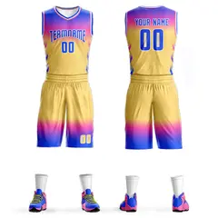 Royal Rose Pink Royal-White Gradient Basketball Jersey