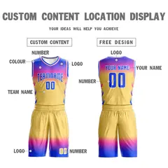 Royal Rose Pink Royal-White Gradient Basketball Jersey 4