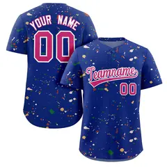 Royal Rose Red-White Splash Graffiti Baseball Jersey