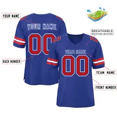 Royal Royal-White Classic Style Authentic Football Jersey 2
