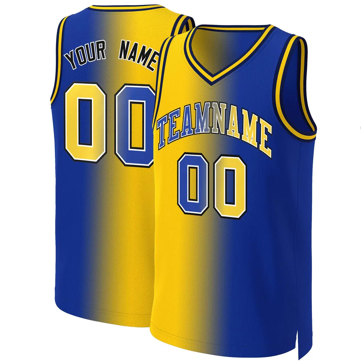 Royal Royal-White Gradient Fashion Basketball Jersey