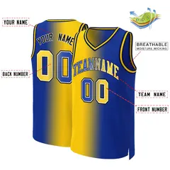 Royal Royal-White Gradient Fashion Basketball Jersey 2