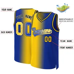 Royal Royal-White Gradient Fashion Basketball Jersey 2