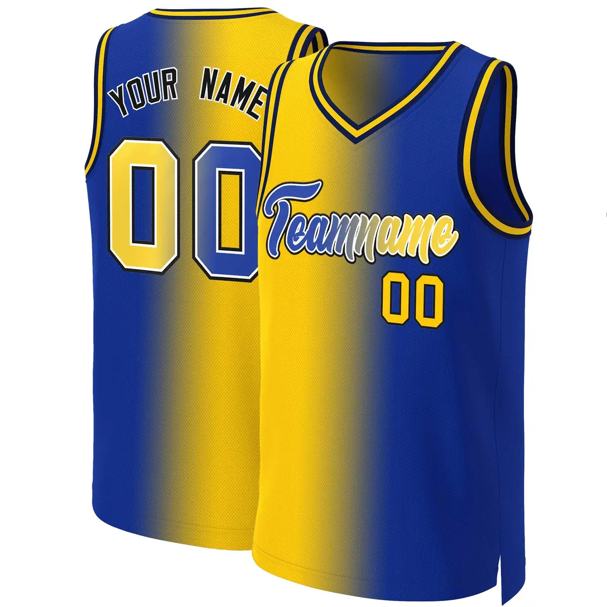 Royal Royal-White Gradient Fashion Basketball Jersey