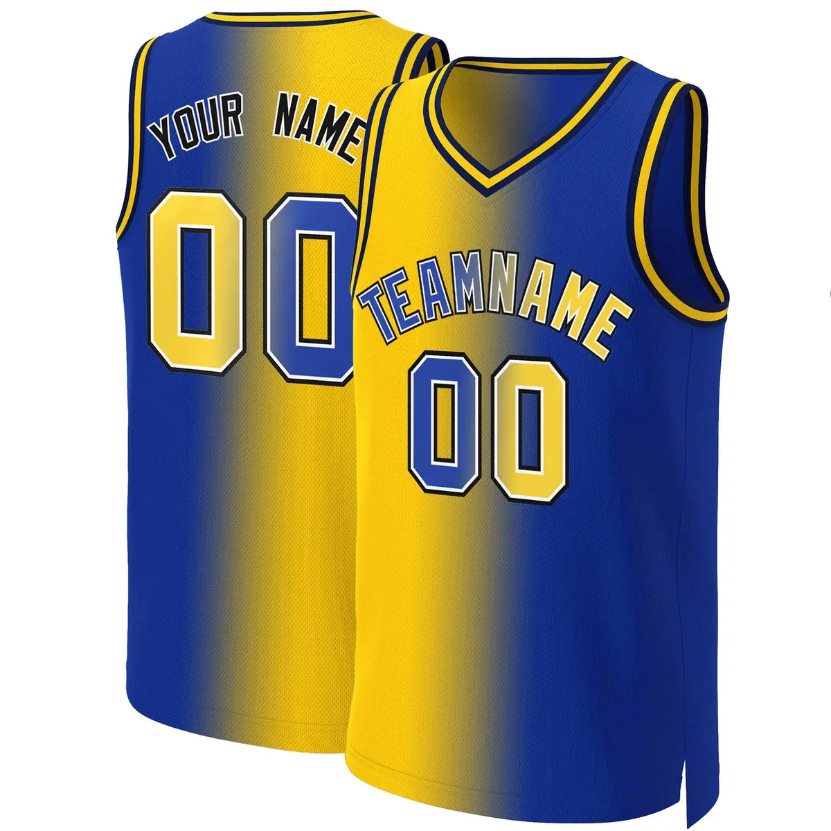 Royal Royal-White Gradient Fashion Basketball Jersey