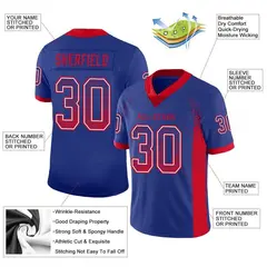 Royal Scarlet-White Drift Fashion Mesh Football Jersey 2