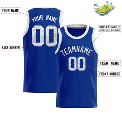 Royal Sequined Trim Athletic Basketball Jersey 2