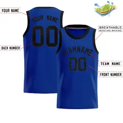 Royal Sequined Trim Athletic Basketball Jersey 2