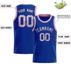 Royal Sequined Trim Athletic Basketball Jersey 2