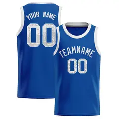 Royal Sequined Trim Athletic Basketball Jersey 1