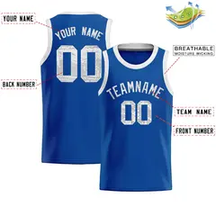 Royal Sequined Trim Athletic Basketball Jersey 2