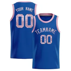 Royal Sequined Trim Athletic Basketball Jersey 1
